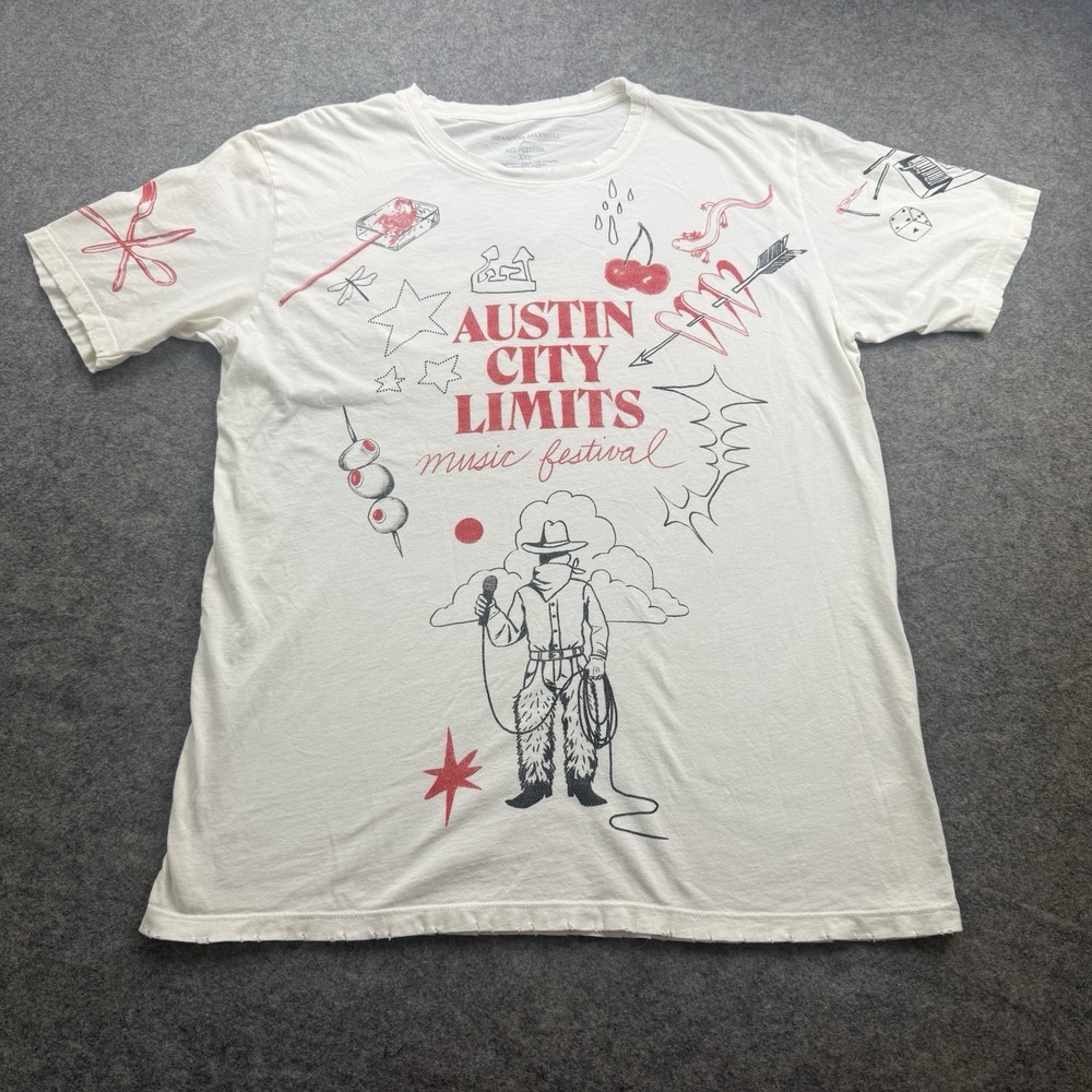 Brandon Maxwell ACL Festival Shirt Adult XXL Austin City Limits 2025 White Tee